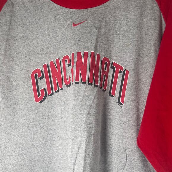 Nike Team Cincinnati Reds XXL Gray/Red Baseball Crew Pullover Sports T-Shirt - Picture 14 of 14